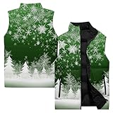 Generisch Stepweste Herren, Mit Reißverschluss Taschen Daunenweste Leicht Warm Winter Westen Ärmellos Casual Outdoorjacke Gilet (3XL, Grün)