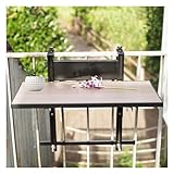 Verstellbarer klappbarer Balkontisch aus Aluminium, platzsparender Beistelltisch für Terrasse, Veranda und Veranda-Geländer, perfekt für Mahlzeiten im Freien und Entspannung