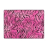 BROLEO Teppich, Zebra-Tiger, Leopardenmuster, Rosa, für Wohnzimmer, Fußmatten, Läufer, 203,2 x 147,3 cm, weiche Haptik
