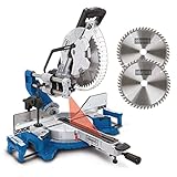 Scheppach Kapp-Zugsäge Gehrungssäge HM305SL mit Laser - inkl. 2.Sägeblatt | Schnitthöhe max 180mm | Schnittlänge 340mm | Beidseitig 48°neigbarer Sägekopf | 2000W | Ø305mm | Posaunenauszug & Softstart