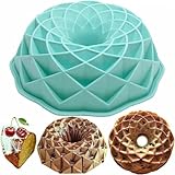 Yueser Gugelhupfform Silikon - Antihaft Backform für Kuchen, 23cm/9 Zoll, Blau