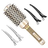 Aimike Rundbürste, Haarbürste aus Nano-Keramik und Ionen-Technologie, Rundbürste mit Wildschweinborsten für Styling, Locken, Hinzufügen von Volumen der Haare (Barrel 1,7 Zoll)