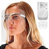 TCP Global Salon World Sicherheits-Gesichtsschutz mit allen transparenten Brillenrahmen (4 Stück) – Ultra-klare schützende Vollgesichtsschutzschilde zum Schutz von Augen, Nase, Mund –