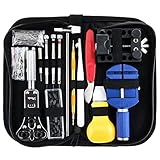 AZIDWERYQ Uhren-Werkzeug-Set, 147-teilig, Uhr-Reparatur-Werkzeug-Set, Werkzeuge, Link-Federsteg-Entferner, Uhrmacher-, Gehäuseöffner mit Box, Kit 147-teilig