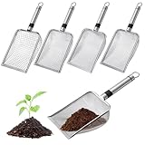 Occzin 4 Stück Gartensieb aus Edelstahl, Erdsieb mit Griff, 2/2.8/3.8/5mm Masche Kompostsieb, für Garten, Unkraut, Schotter, Saatgut, Sand, Steine, Katzenstreu
