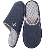 EverFoams Herren Strick Hausschuhe Leichter Memoryschaum Innen Pantoffeln,Marineblau,44/45 EU