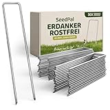 SeedPal Erdanker/Heringe Anti ROST - 50 Stück - rostfreie & verzinkte Bodenanker für Befestigung - 150mm*30mm*Ø3mm - Erdnägel/Bodenhaken aus Stahl - Bodenverankerung/Bodenbefestigung