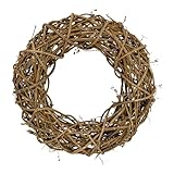 Deko Weidenkranz braun - 30 cm - Naturkranz zum Dekorieren - Weide Türkranz Tischkranz Adventskranz Dekokranz Holzkranz Rattan Kranz aus Holz geflochten zum Dekorieren
