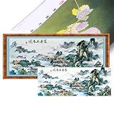 Generisch groß Landschaft Kreuzstich Set Vorgedruckt Stickvorlagen Kreuzstich Stickpackungen Stickpackung Cross Stitch Embroidery Kit Stickset Sticken Set für Erwachsene Anfänger 150x61cm-#2