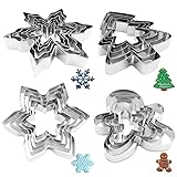 Abnaok Ausstecher Set, 20 Stück Ausstecher Ausstechformen Weihnachten, Ausstechformen Edelstahl Ausstecherle, Ausstechform Fondant Ausstechformen,Lebkuchenmann Stern Schneeflocke Tannenbaum