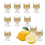 binsakao Schnapsgläser, 50 ml, Likörgläser mit Stiel, Tequila-Schnapsgläser, Sherrygläser, geätzt, 50 ml