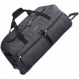 Bugatti Lima Reisetasche auf Rollen für Urlaub, Reisen und Sport, 70 cm, Schwarz