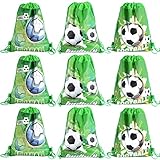 Amycute 9 Stück Fußball Kordelzug Party Tasche, Mitgebsel Kindergeburtstag Junge Geschenktüten, Fußball Mitgebseltüten, Unterwasser Party Taschen,für Kinder Mädchen Junge Partytüten (Style 3)
