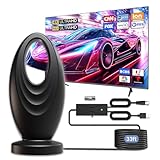 2025 TV-Antenne für Smart TV und Old TV, 2200+ Meilen Reichweite HD Digital TV Antenne Innen mit 360° Signal Stärkster Booster, unterstützt lokale Kanäle 1080P 4K Empfang für Zuhause, Wohnmobil