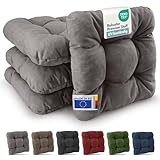 Beautissu 4er Set Premium Stuhlkissen 40x40 cm Hellgrau – UV-beständig & Robust Sitzkissen Outdoor 8 cm dick Polster für Balkonstühle – Gartenstuhl Sitzpolster Stuhl Kissen Indoor – HighLux SK