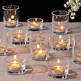 LETINE 24 Stück Teelichtgläser Set, Klar Teelichthalter, 2 Stile Glas Kerzengläser(Ø5,3cm*6,3cm | Ø4,8cm*3,5cm), Teelichthalter Glas für Weihnachten, Festivals, Hochzeiten, Heimdekoration