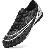 NUTTOPL Fußballschuhe Herren Anti-Rutsch-Spikes Kunstrasen Fussballschuhe Kinder Jungen Outdoor-Training Fußballschuhe Professionelle Turf Fußballschuhe Schwarz 39 EU