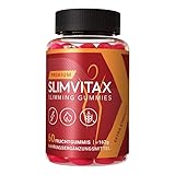 SLIMVITAX 1 x 60 Fruchtgummis - Premium Keto-Gummis - NEUE FORMEL - Gummibärchen Nahrungsergänzungsmittel für Männer und Frauen - Keto Gummibärchen - mit Ingwerextrakt & Apfelessig