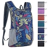 BECOJADDE 15L Faltbarer Rucksack Kleiner Wanderrucksack Leicht Tagesrucksack Damen Herren Daypack Wasserfest Reiserucksack für Outdoor Wandern Reisen Städtetrips, Regenwald