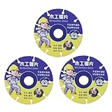 Telituny Kreissägeblatt 105mm 4 Zoll, 3Tlg Hartmetall Sägeblatt, TCT Sägeblätter für Winkelschleifer, zum Schneiden von Holz, PVC, Kunststoffplatten