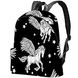 EZIOLY Rucksack für Damen und Herren, geflügelter Pegasus, leichter Reiserucksack, Schulrucksack, lässiger Tagesrucksack