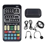 Tragbarer Sprachwechsler I9 Voice Changer Set - Multifunktions Tragbare Mini Soundkarte Soundboard für PS5 One PC Telefon Laptops mit einstellbaren Sprachfunktionen