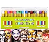 Kinderschminke,16er Pack Bodypaint Schminke Körperbemalung Sticks Gesicht Malen Buntstifte für Kinder Halloween Easter Party