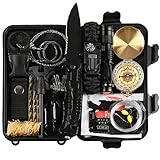 Lixada Survival Kit 27 in 1/23 in 1, mit Kompass Paracord Armband Rettungsdecke Taschenlampe und weiterem Zubehör für Camping Wandern Jagden Bushcraft Outdoor Abenteuer