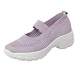 Damen-Turnschuhe, modisch, Netzstoff, Slip, hohl, Keilabsatz, Sportschuhe, Sommer, Damen-Tennisschuhe, rose, 40 EU