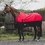 eQuitack Your Passion Is Our Mission Outdoor Winterdecke Turnout 100% Wasserdicht 1200 Denier Regendecke mit Fleece Lining - Red/Black 165cm