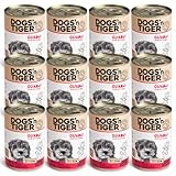 Dogs’n Tiger Adult Premium Hundefutter Guadn, Nassfutter, tiergerechte Rezeptur mit 67% Fleischanteil an Rind, Leinsamenöl & Kräuter – ohne Zucker, Getreide & künstliche Aromen, 12x 400g