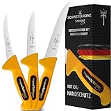 Schwertkrone Solingen Premium Metzgermesser Set, 3-teilig, professionelle Qualität, rostfreier Stahl, extra scharf, für Fleischbearbeitung und Küche