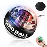 BeSokar Gyroball, Handgelenktrainer-Ball, 5-stufiger Widerstands-/Lichtsteuerung, Gyroskopischer Unterarm-Trainer, zur Stärkung von Armen, Fingern, Handgelenk (​Transparentes Gehäuse)