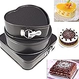 Jadeshay Professional Antihaft 3-teiliges rundes Kuchenform Backformen-Set, Backwerkzeuge DIY Kuchen 3-teilige Verriegelungsform, Grau