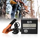 Digitaler Drehzahlmesser, 2 Takt Induktiver Drehzahlmesser, Digital Tachometer mit Stundenzähler, Drehzahlmesser Motorsäge für Motorrad Schneefräse Motocross Rasenmäher Generator Kettensäge