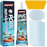 Wonshine Pool Reparaturset, Pool Flicken Wasserdicht, Luftmatratze Reparaturset, Durchsichtige Repariert Eine Vielzahl Von Aufblasbaren Gegenständen, Poolfolie, Kajaks, Schlauchboot (60ml) (fanpvc1)
