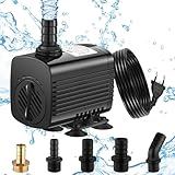 Lnicez Aquarium Pumpe 30W 2500L/H Tauchpumpe Wasserpumpe Klein Ultra Leise Teichpumpe Mini Wasserpumpen mit 1.9m Kabel 5 Düsen Pumpe Wasser Aquariumpumpe für Aquarien, Teich, Hydrokultur,Brunnen