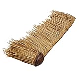 Kunststoff Simulation Stroh Palmgras-Rolle Dach Im Freien Künstliche Stroh Paneele PE-Kunststoff Palmenblätter Langlebig Feuerfest Anti-Aging für Tiki Bar Garten Poolbar Hawaii Strandsc(Size:2m/6.5ft)