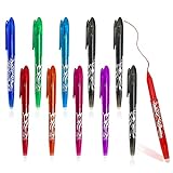 10 Stück 8-farbiger Tintenroller, radierbar, mittelgroß, 0,5 mm radierbarer Stift auf Wasserbasis, Signaturstift, Gelstift, Kugelschreiber, Büros, Schulen, für Studenten und Kinder.