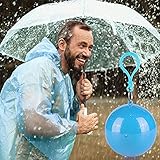 Notfall-Kettenschlüssel mit Kapuze Regenmantel in Erwachsenengröße, einzeln verpackt mit Kunststoff-Regenmantel Matschjacke (Blue, One Size)