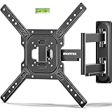 monTEK TV Wandhalterung für 23-65 Zoll Flach & Curved Monitor bis zu 35kg, Schwenkbare und Neigbare Fernseher Halterung, Ausziehbare Wandhalterung Fernseher, max. VESA 400x400 mm