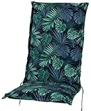 Auflage Hochlehner Mülheim 30417-100 blau-grün Blätter 120x50x8 cm Sitzpolster für Gartenstuhl Sun Garden