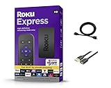Roku Express HD-Streaming-Gerät, mit High-Speed-HDMI-Kabel und einfacher Fernbedienung (keine TV-Steuerung), geführter Einrichtung und schnellem WLAN, mit MTC-HDMI-Kabel und USB-Verlängerungskabel