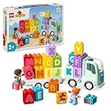 LEGO DUPLO Town ABC-Lastwagen, Lernspielzeug für Kleinkinder ab 2 Jahren, ABC-LKW-Spielzeug mit Anhänger und Buchstaben-Steinen, plus Figuren eines Jungen und eines Mädchens, Geschenk für Kinder 10421