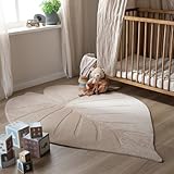 FRAAI | Home & Living Kinderteppich Waschbar - Coco Blatt Beige - Figuren/Charactere - Kinderzimmer, Babyzimmer, Jugendzimmer - Jungen - Mädchen - Carpet