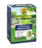 COMPO Rasendünger mit Moosvernichter, 3 Monate Langzeitwirkung, Feingranulat, 6 kg, 200 m²