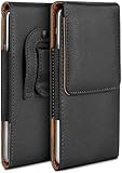 moex Plug Case für Motorola Edge 40 Neo Hülle mit Gürtelclip, Handy Gürteltasche PU Leder, Handyhülle zum Einstecken, Lederhülle Gürtel Schutzhülle Einsteckhülle Etui, Schwarz