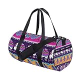 WowPrint Sporttasche, Ethno-Stil, Paisleymuster, Elefant, wasserdicht, Handtasche, Yoga-Tasche, Schultertasche, Wochenendtasche, Reisetasche, Reisetasche, für Erwachsene, Herren, Damen, Unisex,