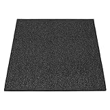 KARAT Teppichfliesen Moskau 50x50 cm selbstliegend strapazierfähiger Teppich Bodenbelag mit hochwertigem Schlingenflor antistatisch (Anthrazit, 1 Stück - 0,25m²)