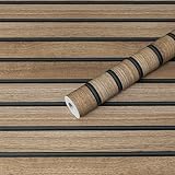 Hode Selbstklebende Tapete Holzoptik Braun 44X300cm, Klebefolie Holzoptik für Möbel Dunkelgrün, Möbelfolie Selbstklebend Holzoptik, Selbstklebende Folie für Schlafzimmer Wohnzimmer Wand